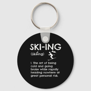 Porte-clés Vêtements de définition de ski drôle idée cadeau d