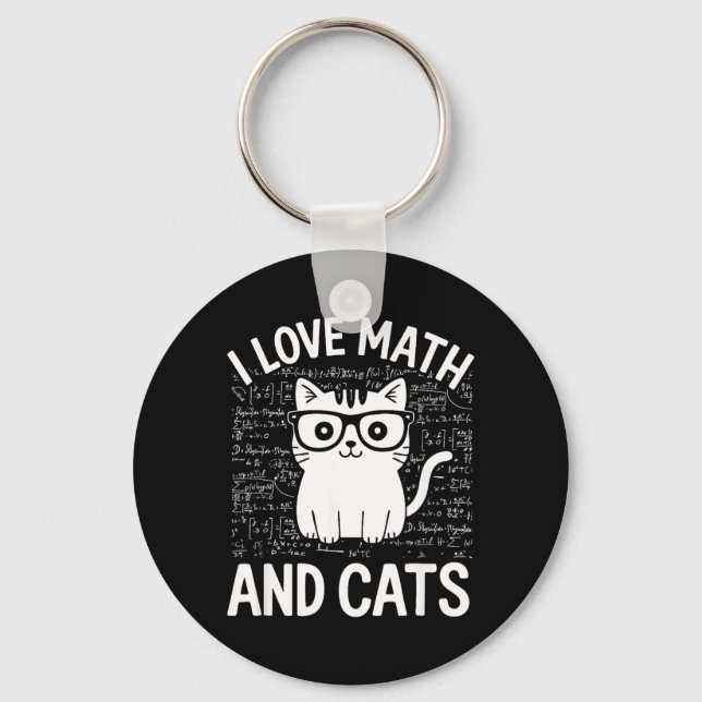 Porte-clés Vêtements drôles de maths et de chats pour les ens (Recto)