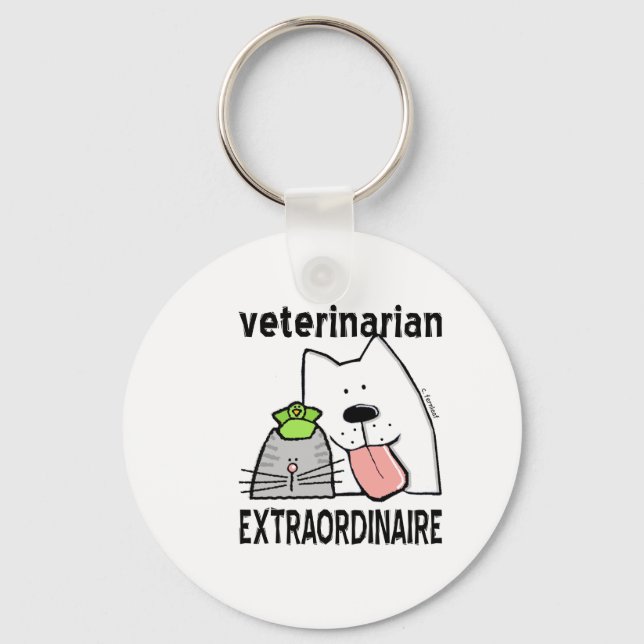 Porte-clés Vétérinaire Extraordinaire (Recto)