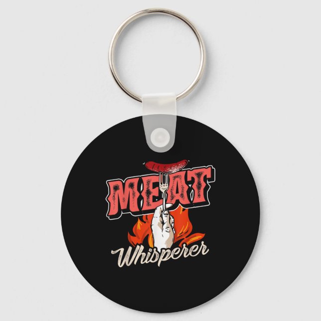 Porte-clés Viande fumée Steak Bacon Viande Whisperer Funny Bb (Recto)