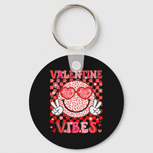 Porte-clés Vibe de la Saint-Valentin Signe de cœur de paix Ho