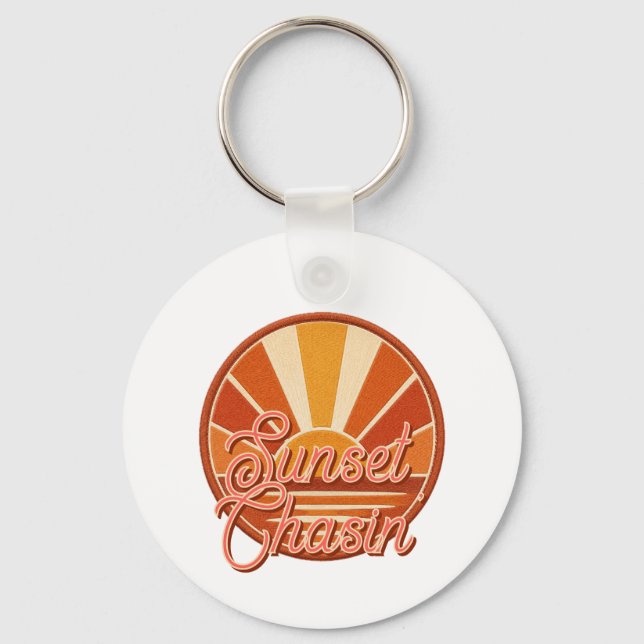 Porte-clés Vibe de plage RETRO à la poursuite du coucher de s (Recto)