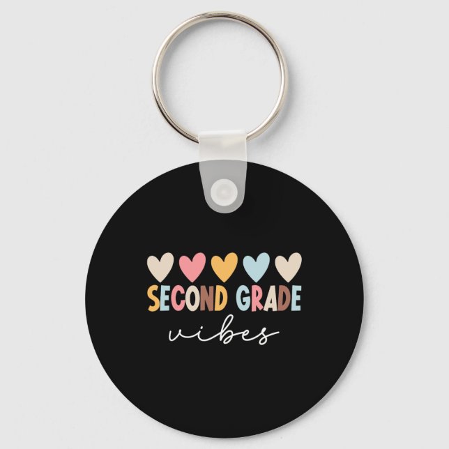 Porte-clés Vibes de 2e année Premier jour d'école Bienvenue C (Recto)