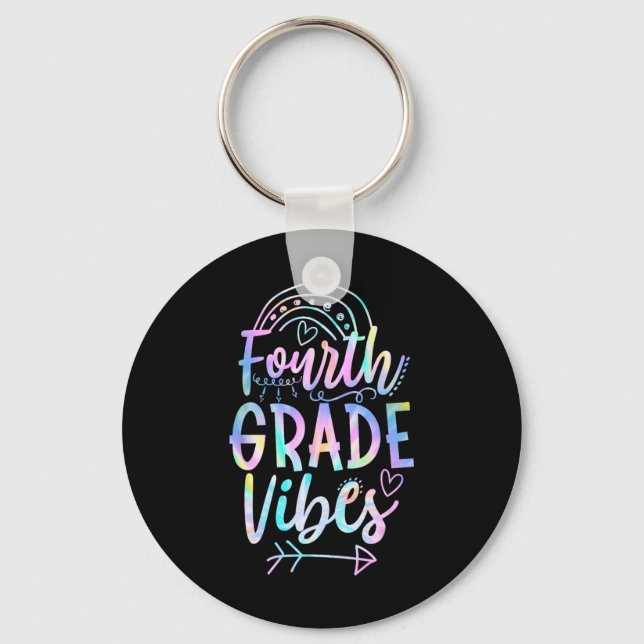 Porte-clés Vibes De 4E Année Retour À L'École Teacheurs De Te (Recto)