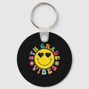 Porte-clés Vibes De 8e Année Joyeux Cadeau Visage Sourire Ret