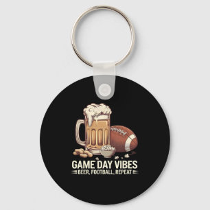 Porte-clés Vibes de la journée de jeu Beer Football Répétitio