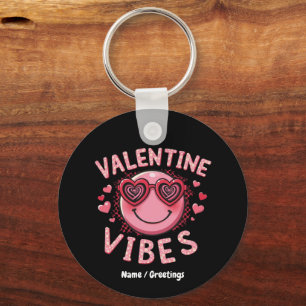 Porte-clés Vibes de la Saint-Valentin Hippie Fête de la Saint