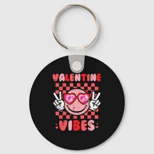 Porte-clés Vibes de la Saint-Valentin Visage Heureux Saint Va