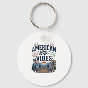 Porte-clés Vibes de la vie américaine T-shirt vectoriel du la