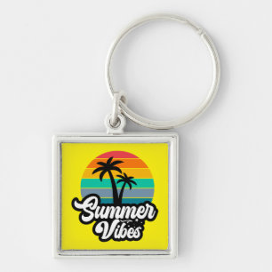 Porte-clés Vibes d'été avec design de palmiers