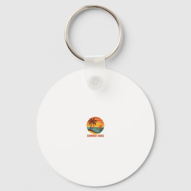 Porte-clés Vibes d'été - Conception lumineuse, tropicale et a (Recto)