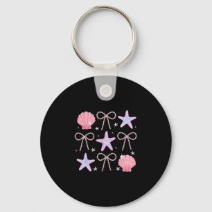 Porte-clés Vibes d'été Coquillage Étoile de mer Coquette Nœud