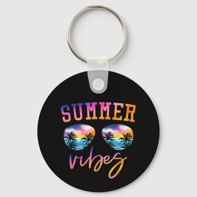 Porte-clés Vibes D'Été Lunettes De Soleil Avec Palm Tree Funn (Recto)