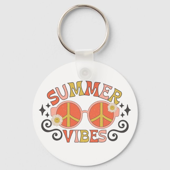 Porte-clés Vibes d'été Lunettes de soleil de paix (Recto)