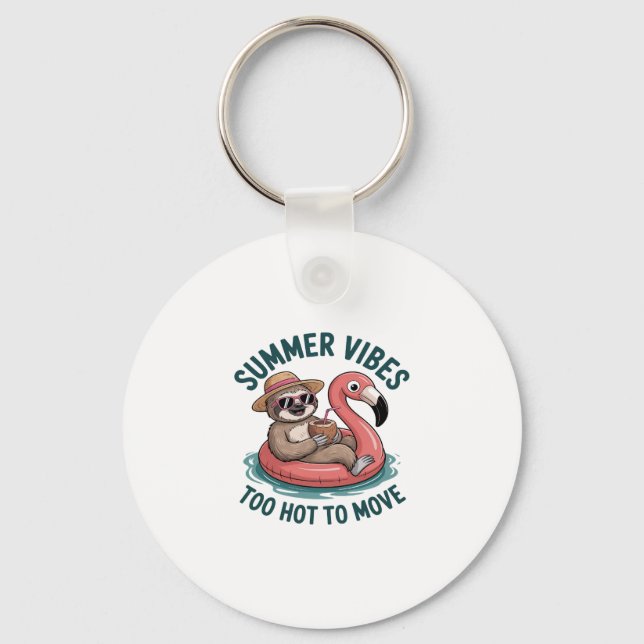 Porte-clés Vibes d'été Sloth Funny Lazy Float (Recto)