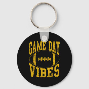 Porte-clés Vibes Jour Jaune Football Jaune Vintage déprimé