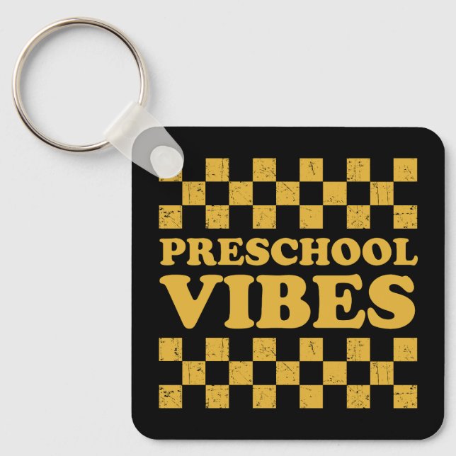 Porte-clés Vibes maternelles Premier jour de l'école (Recto)