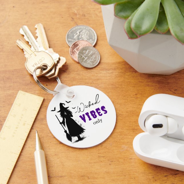 Porte-clés "Vibes perdues seulement" - Sorcière noire Hallowe (Bureau)