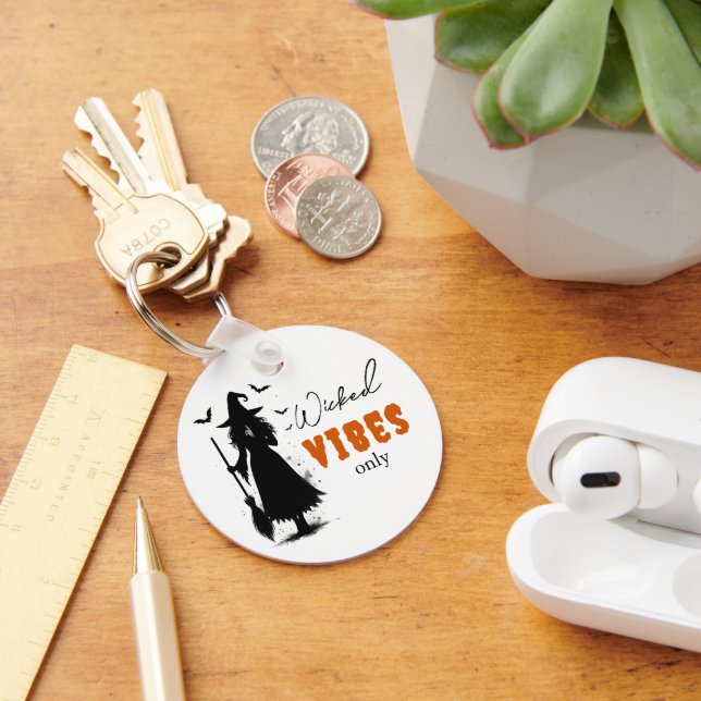 Porte-clés "Vibes perdues seulement" - Sorcière noire Hallowe (Bureau)