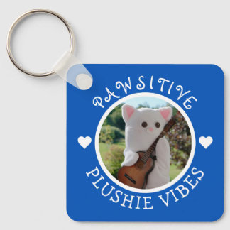 Porte-clés Vibes Plushie bleu Cute Kawaii