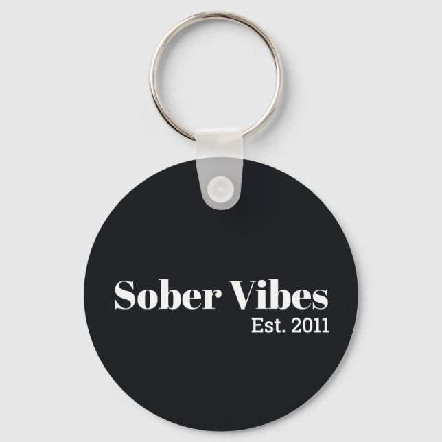 Porte-clés Vibes sobres Date de début de sobriété (Recto)