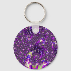 Porte-clés Vibrant Coloré Tripant Groovy Bohème Spirale Fract