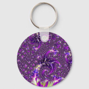 Porte-clés Vibrant Coloré Tripant Groovy Bohème Spirale Fract