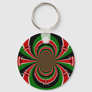 Porte-clés Vibrant Kenya Vision : Drapeau kényan en miroir