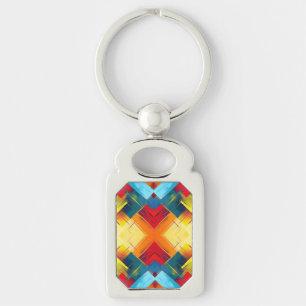 Porte-clés Vibrations Rétro en Couleurs : Formes Géométriques