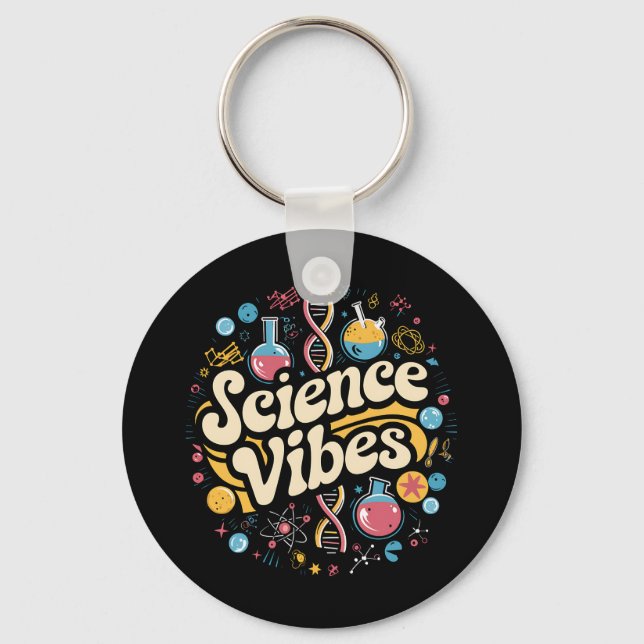 Porte-clés Vibrations Scientifiques Super Première Journée de (Recto)