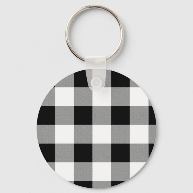 Porte-clés Vichy buffalo noir et blanc (Recto)