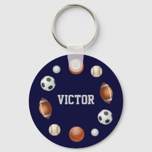Porte-clés Victor World Nom du sport Porte - clé - Marine Ble
