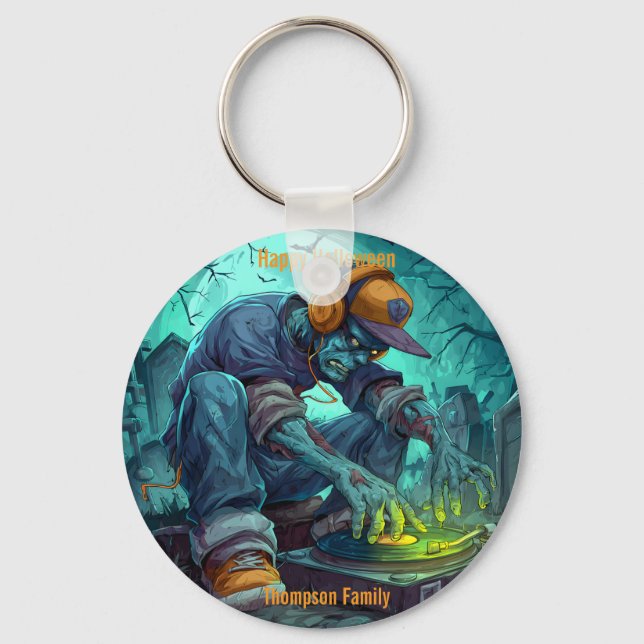 Porte-clés Vidéos de la fête d'Halloween Zombie DJ Rave (Recto)