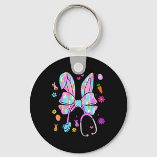 Porte-clés Vie infirmière Stethoscope Coquette Bow mignonne P