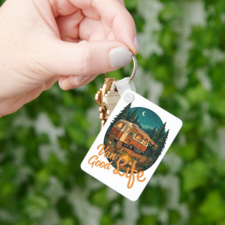 Porte-clés Vieille Vie en Fourgon Bonne Vie Aventure Camping