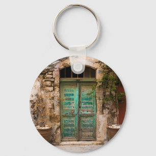 Porte-clés Vielle porte Turquoise en Crète, Grèce