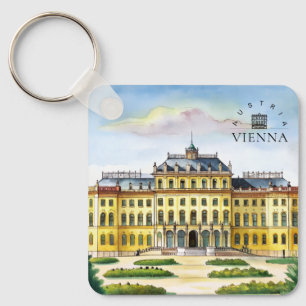 Porte-clés Vienne Autriche Aquarelle Ville Voyage Souvenir