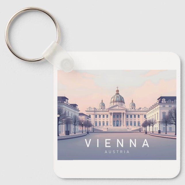 Porte-clés Vienne Autriche Pastel Voyage Design (Recto)