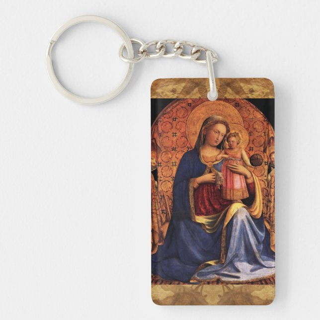 PORTE-CLÉS VIERGE AVEC ENFANT ET SAINTS 2 (Devant)