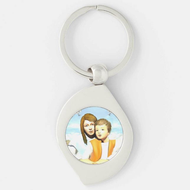 Porte-clés Vierge Marie et l'enfant Jésus (Devant)