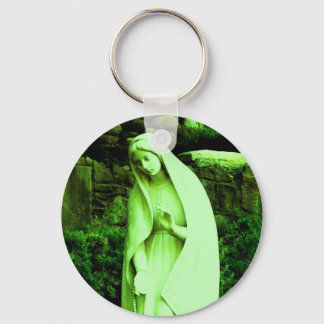 Porte-clés Vierge Marie verte altérée