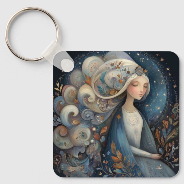 Porte-clés Vierge Vierge Zodiaque Astrologie Anniversaire Mys (Recto)