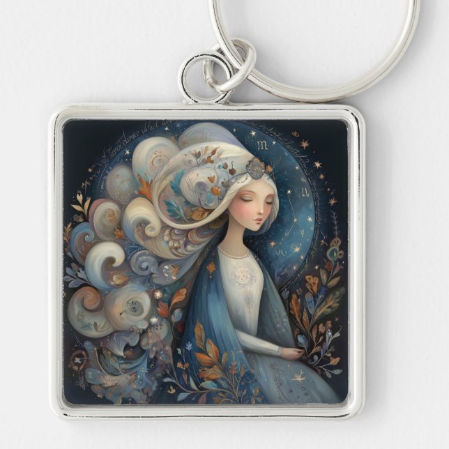 Porte-clés Vierge Vierge Zodiaque Astrologie Anniversaire Mys (Devant)