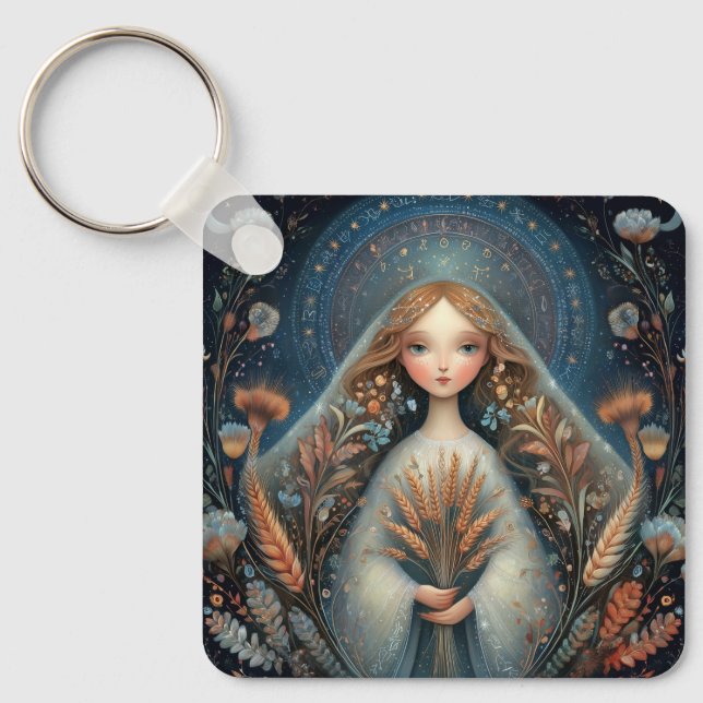 Porte-clés Vierge Vierge Zodiaque Astrologie Céleste Annivers (Recto)