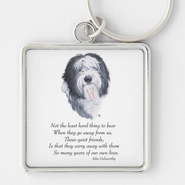 Porte-clés Vieux chien de berger anglais Rainbow Bridge (Devant)