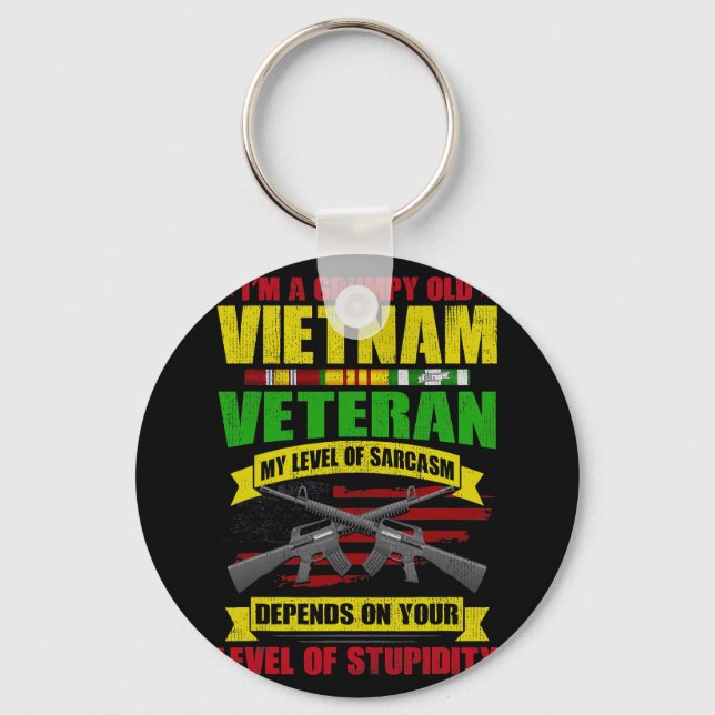 Porte-clés Vieux vétéran du Vietnam grincheux 212 (Recto)