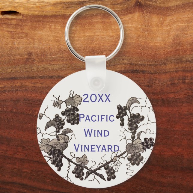 Porte-clés Vigne avec année Vignoble Objets dérivés d'événeme (Recto)