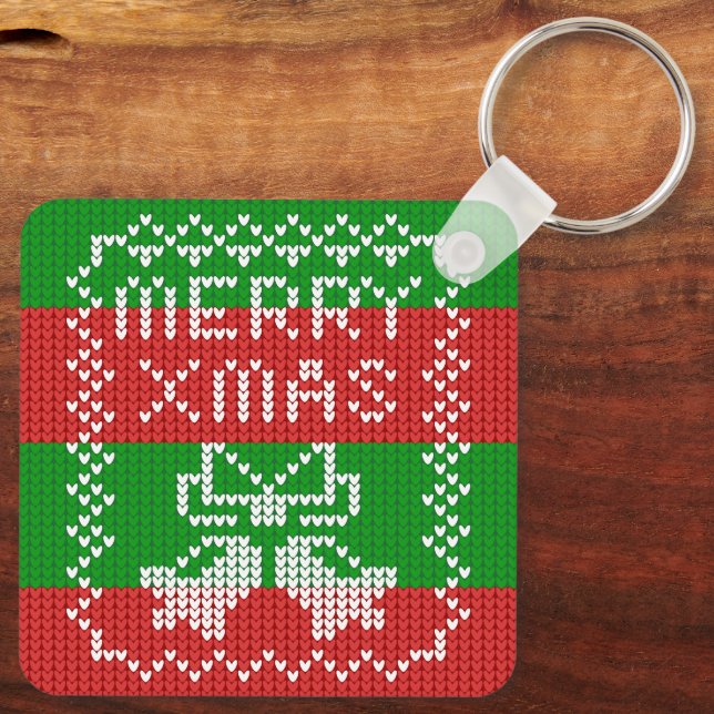 Porte-clés Vilain pull motif sonnettes Joyeux fils Xmas (Verso)