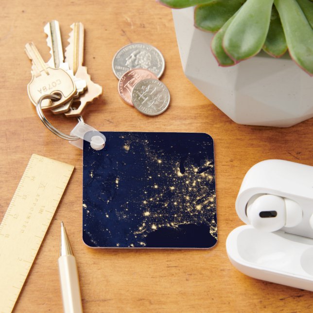 Porte-clés Ville Des États-Unis La Nuit. (Bureau)