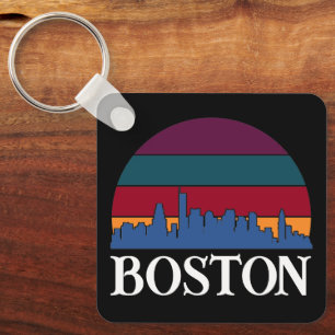 Porte-clés Ville Vintage du Massachusetts de Boston